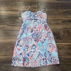 Lilly Pulitzer Dress Womens 00 Multicolor Shell Paisley Cotton Sundress Strappy